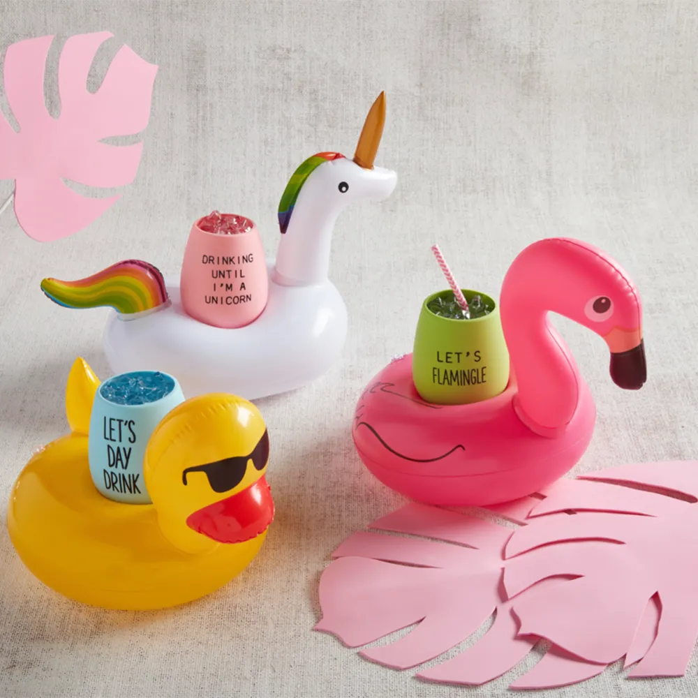 Wine Floaty Set - Flamingo