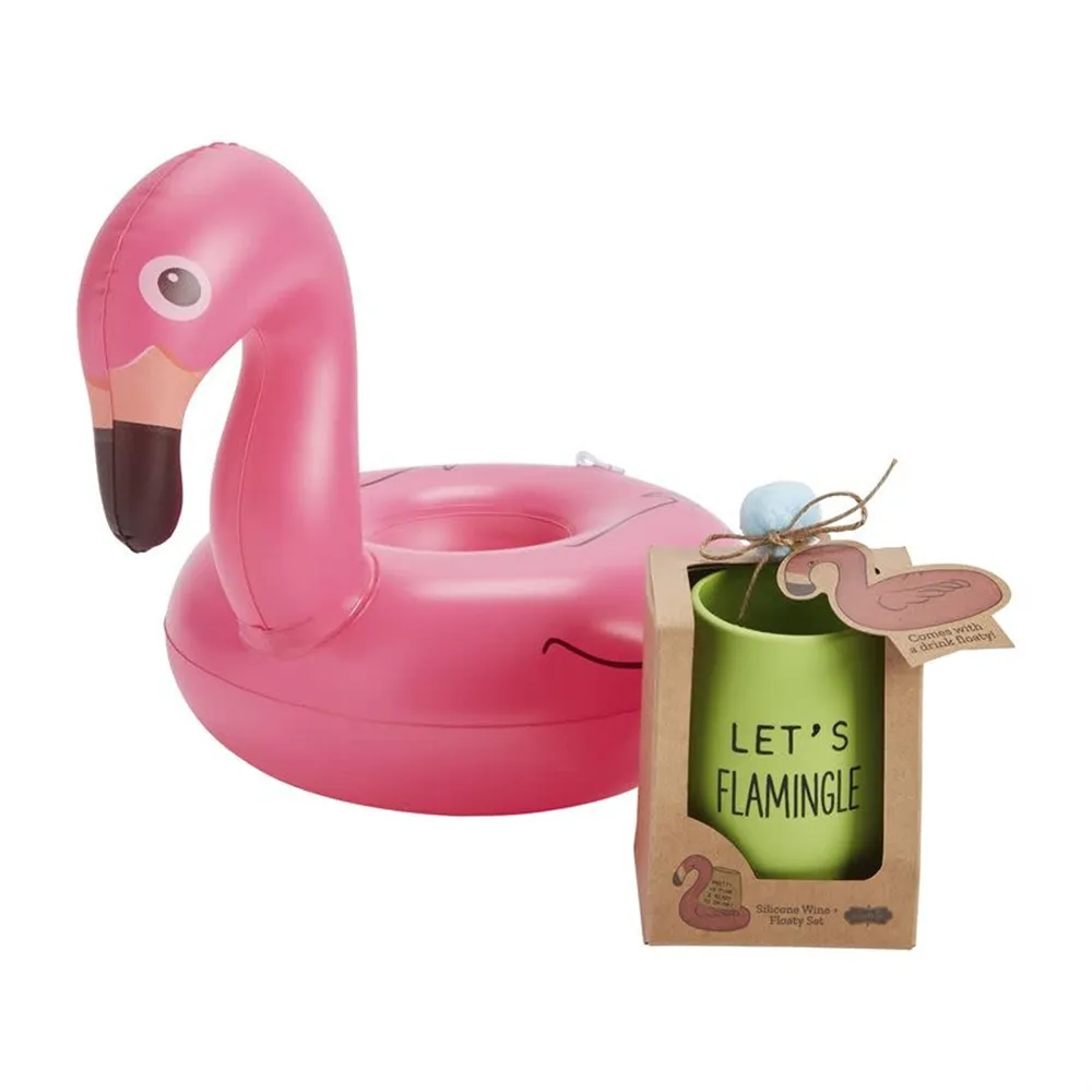 Wine Floaty Set - Flamingo