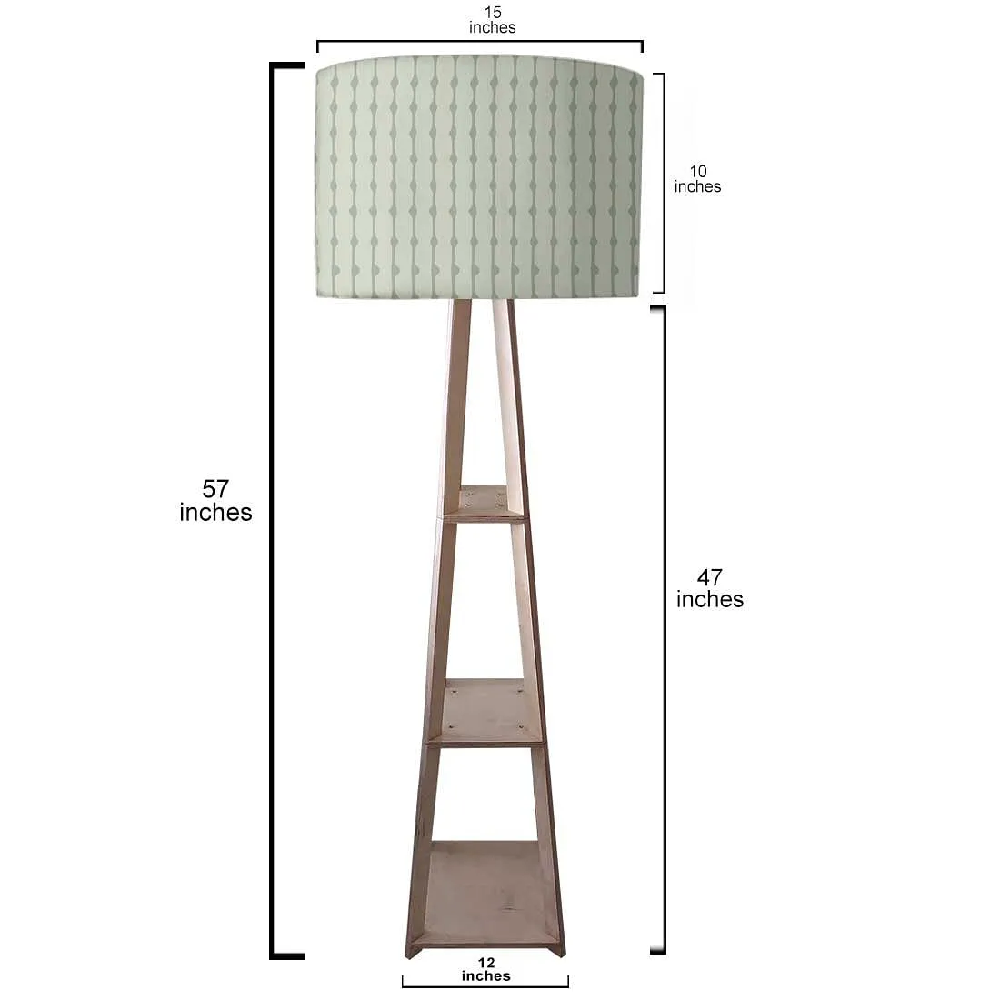 Wooden Corner Lamps with Shelves  -   Green Lines