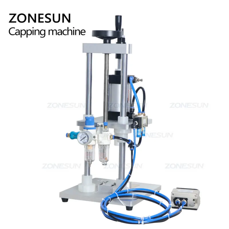 ZS-GK5 Pneumatic Perfume Glass Bottle Capping Machine Desktop Perfume Collar Small Bottle Crimping Pressing Machine